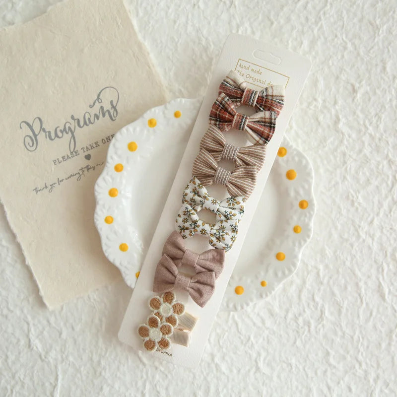 10Pc/Set Children's Girl Hairpins Cute Headwear Hair Accessories Bow for Baby Scrunchie Hair Clips Kids Barrettes Baby Headwear