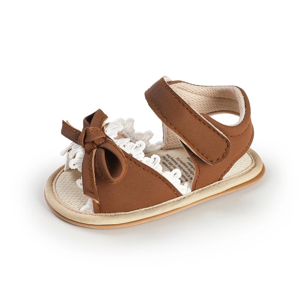 0-18months Baby Girls Sandals Princess Style Cute Bow Soft Sandals  for women Non-Slip Infant Mary Jane Shoes