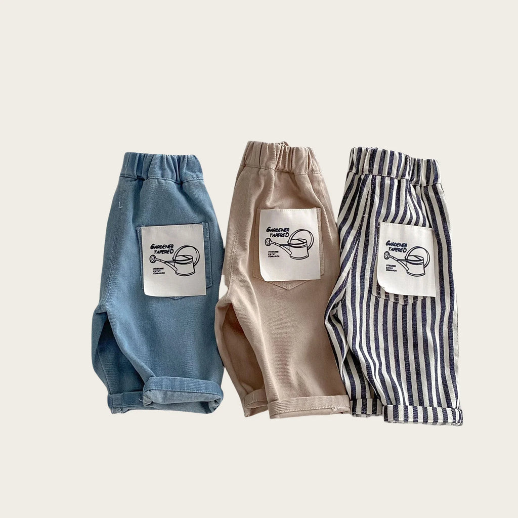 2026 Baby Boys Jeans Spring Summer Stylish 0-5Y Kids Korean Style Cotton Denim Trousers Boys Casual Soft Patch Pants Clothes