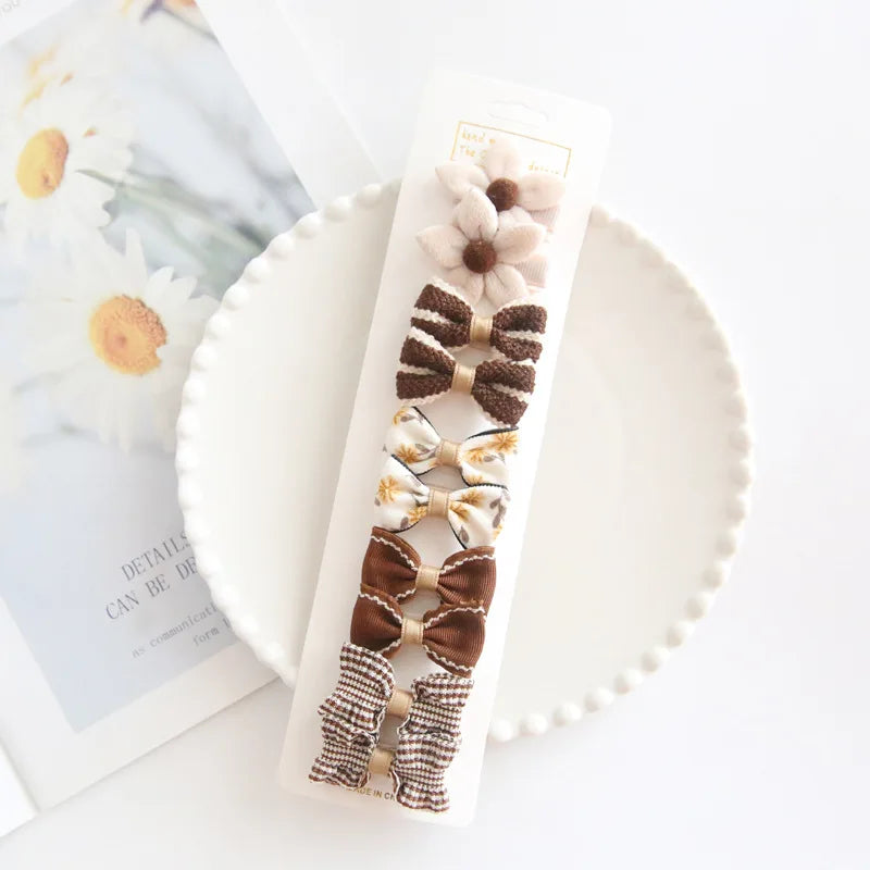 10Pc/Set Children's Girl Hairpins Cute Headwear Hair Accessories Bow for Baby Scrunchie Hair Clips Kids Barrettes Baby Headwear