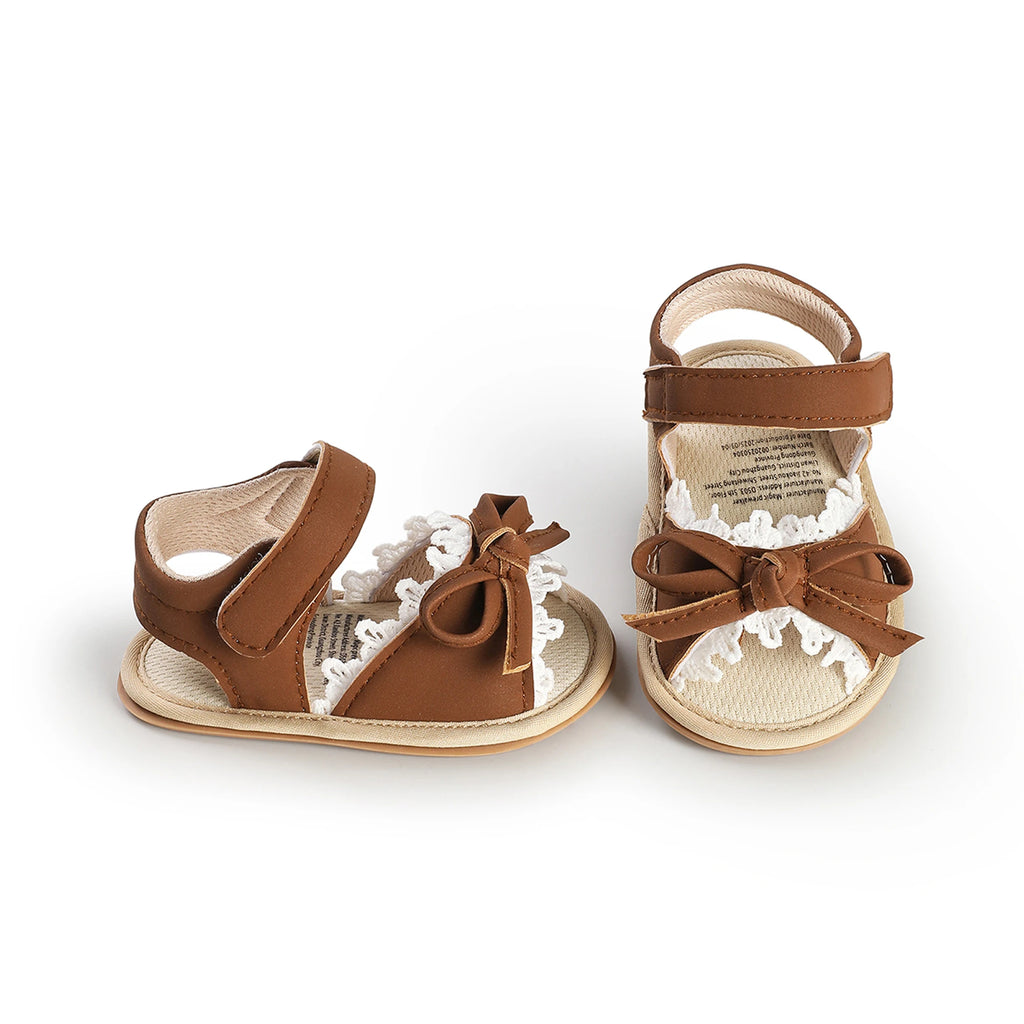 0-18months Baby Girls Sandals Princess Style Cute Bow Soft Sandals  for women Non-Slip Infant Mary Jane Shoes
