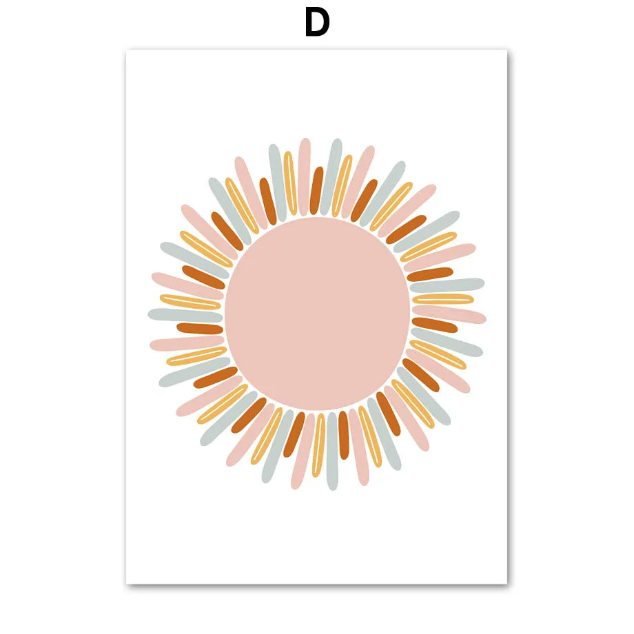 Kawaii Angel Girls Rabbit Sun Rainbow Cloud Cartoon Children Posters Canvas Painting Wall Art Print Picture Baby Kids Room Decor