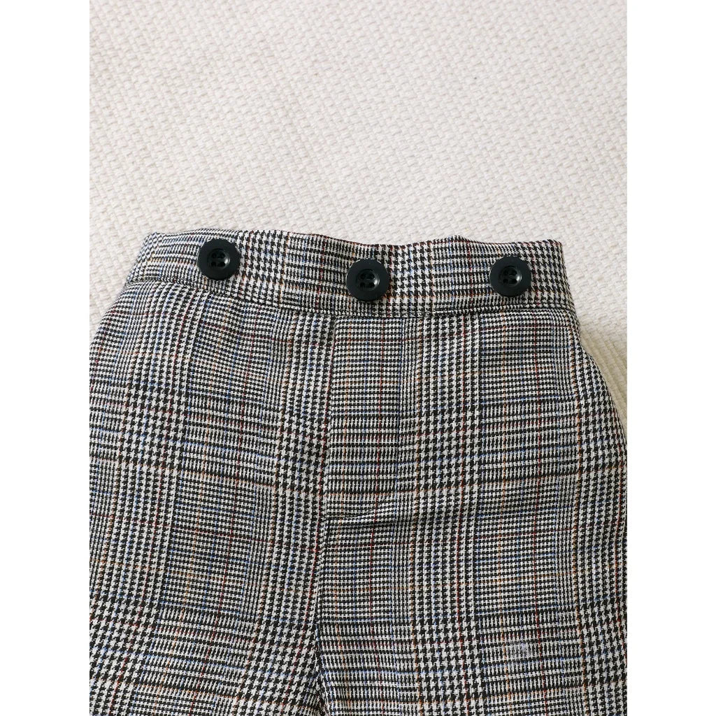 0-3Years Baby Boys' Gentleman Clothes Set Dark Grey Bodysuit+Plaid Shorts 2PCS Outfits Baby Full Moon Hundred Days Party Costume