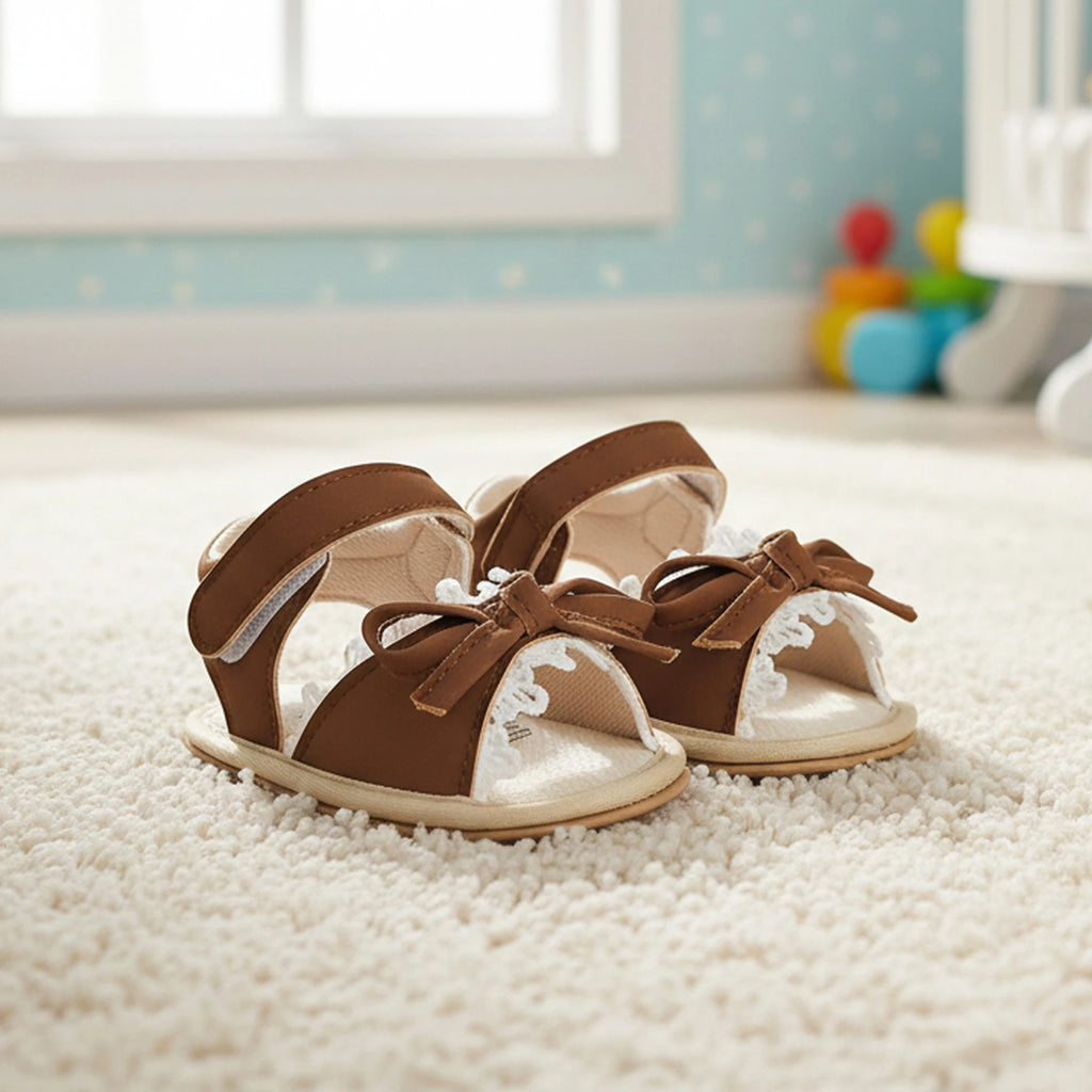 0-18months Baby Girls Sandals Princess Style Cute Bow Soft Sandals  for women Non-Slip Infant Mary Jane Shoes