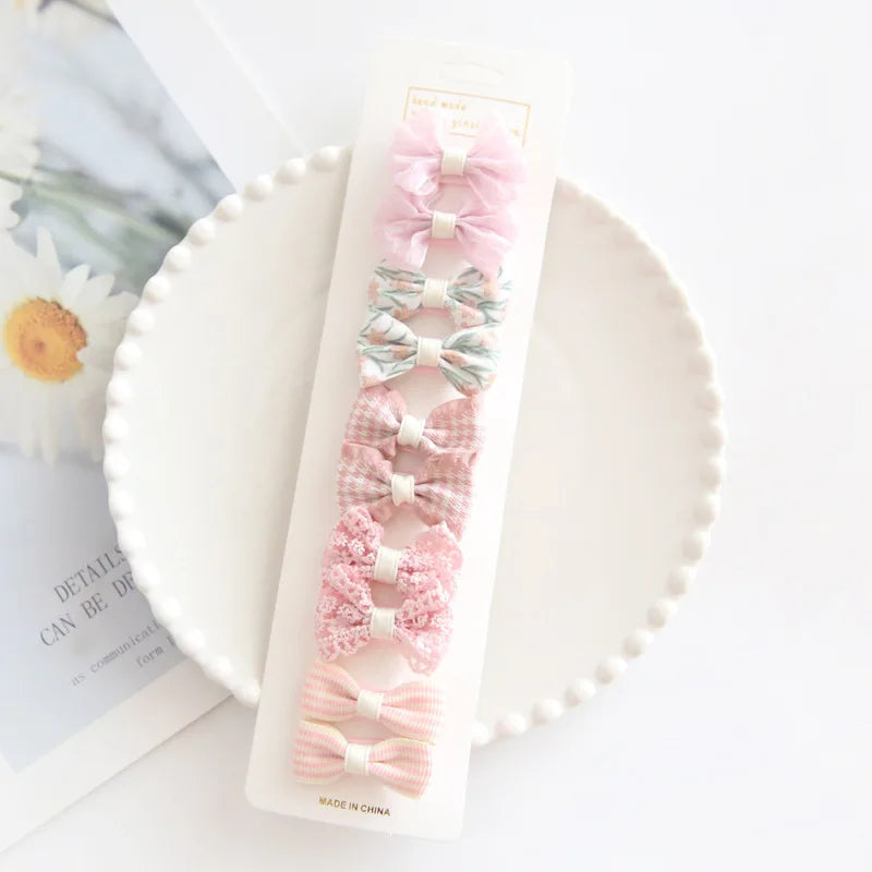 10Pc/Set Children's Girl Hairpins Cute Headwear Hair Accessories Bow for Baby Scrunchie Hair Clips Kids Barrettes Baby Headwear