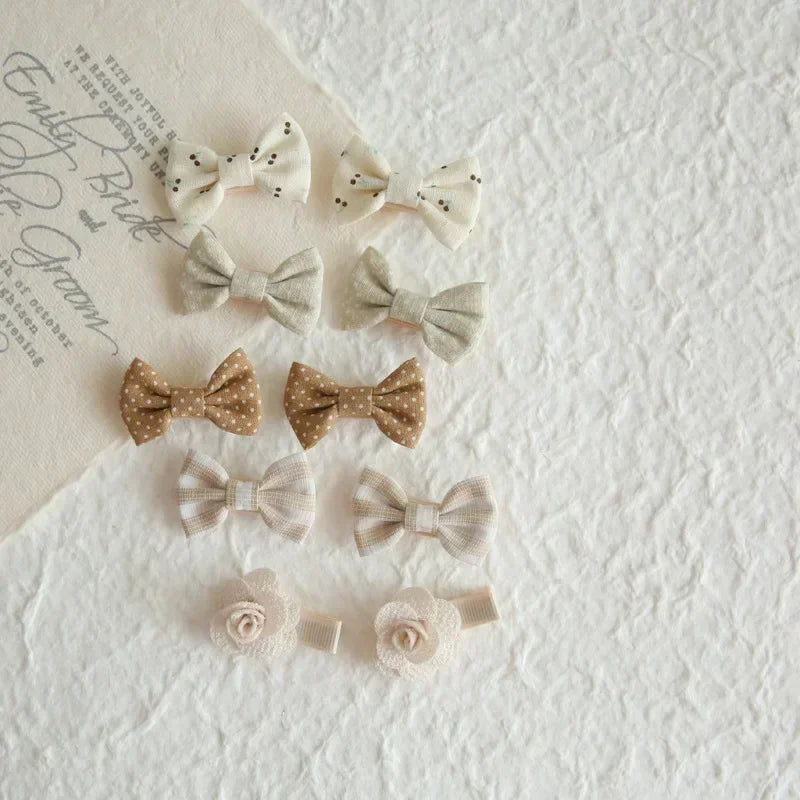 10Pc/Set Children's Girl Hairpins Cute Headwear Hair Accessories Bow for Baby Scrunchie Hair Clips Kids Barrettes Baby Headwear