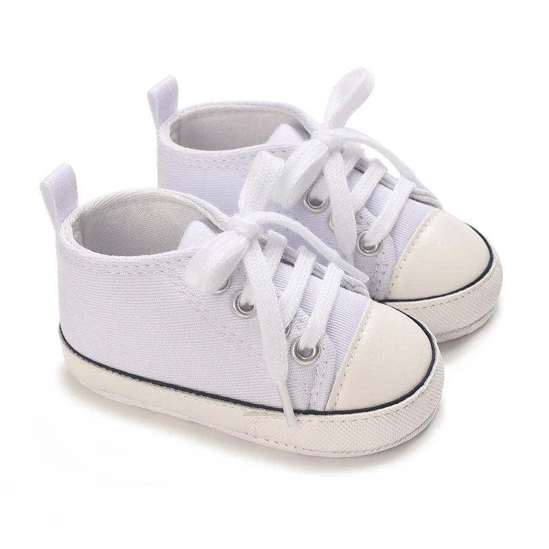 0-18 Months Baby Canvas Classic Sports Shoes Newborn Boys and Girls Printed Star First Walkers Shoes Infant Anti slip Baby Shoes