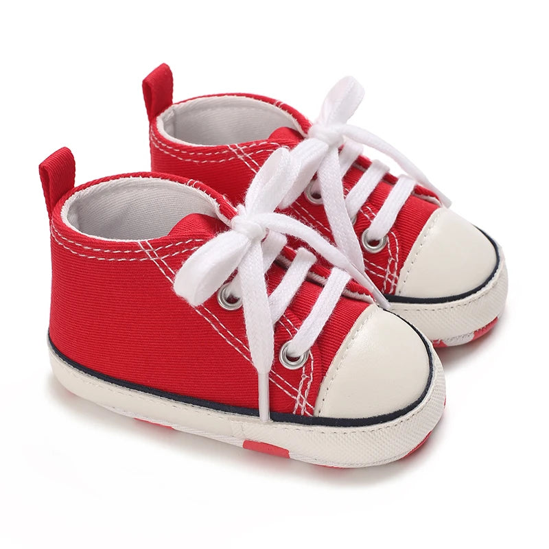 0-18 Months Baby Canvas Classic Sports Shoes Newborn Boys and Girls Printed Star First Walkers Shoes Infant Anti slip Baby Shoes