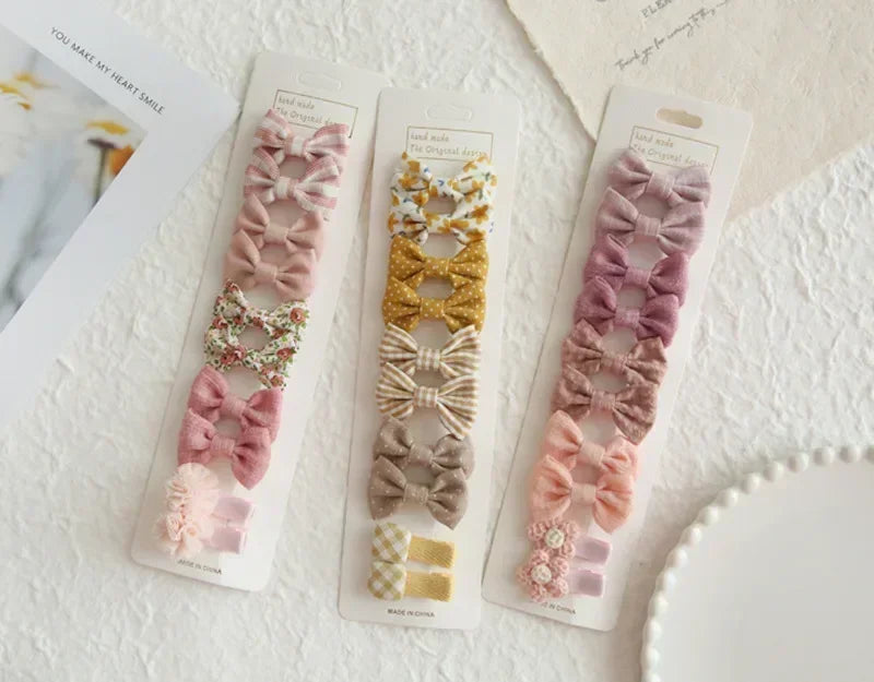10Pc/Set Children's Girl Hairpins Cute Headwear Hair Accessories Bow for Baby Scrunchie Hair Clips Kids Barrettes Baby Headwear