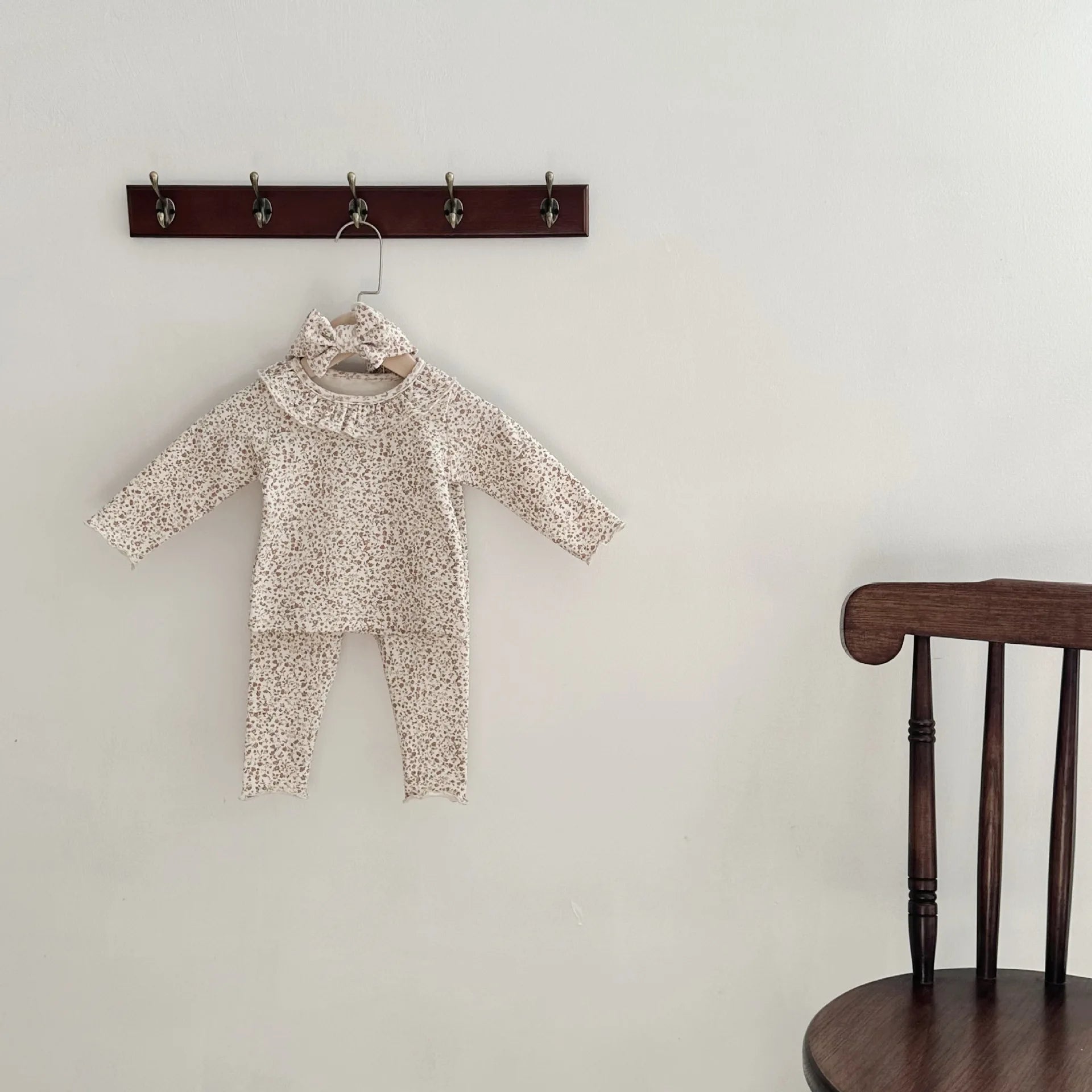 2025 Spring New Baby Long Sleeve Clothes Set Infant Girl Floral Tops + Leggings + Headband 3pcs Suit Cotton Toddler Outfits