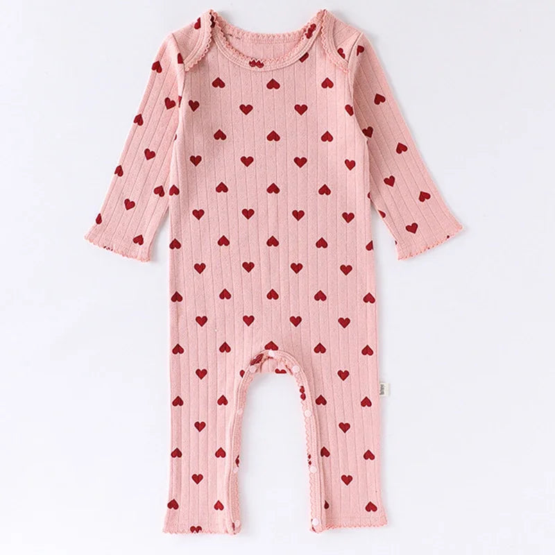2025 New Autumn Infant Baby Girls Jumpsuit Long Sleeved Cotton Print Toddler Baby Girl Romper 0-24M Children Clothes