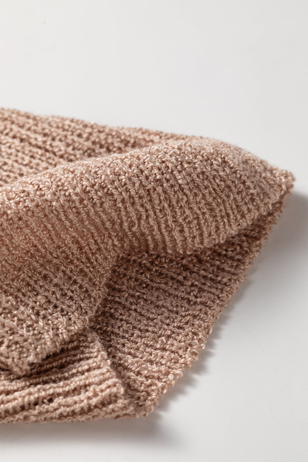 Pink Hollowed Pattern Knit Drop Shoulder Open Sweater Cardigan