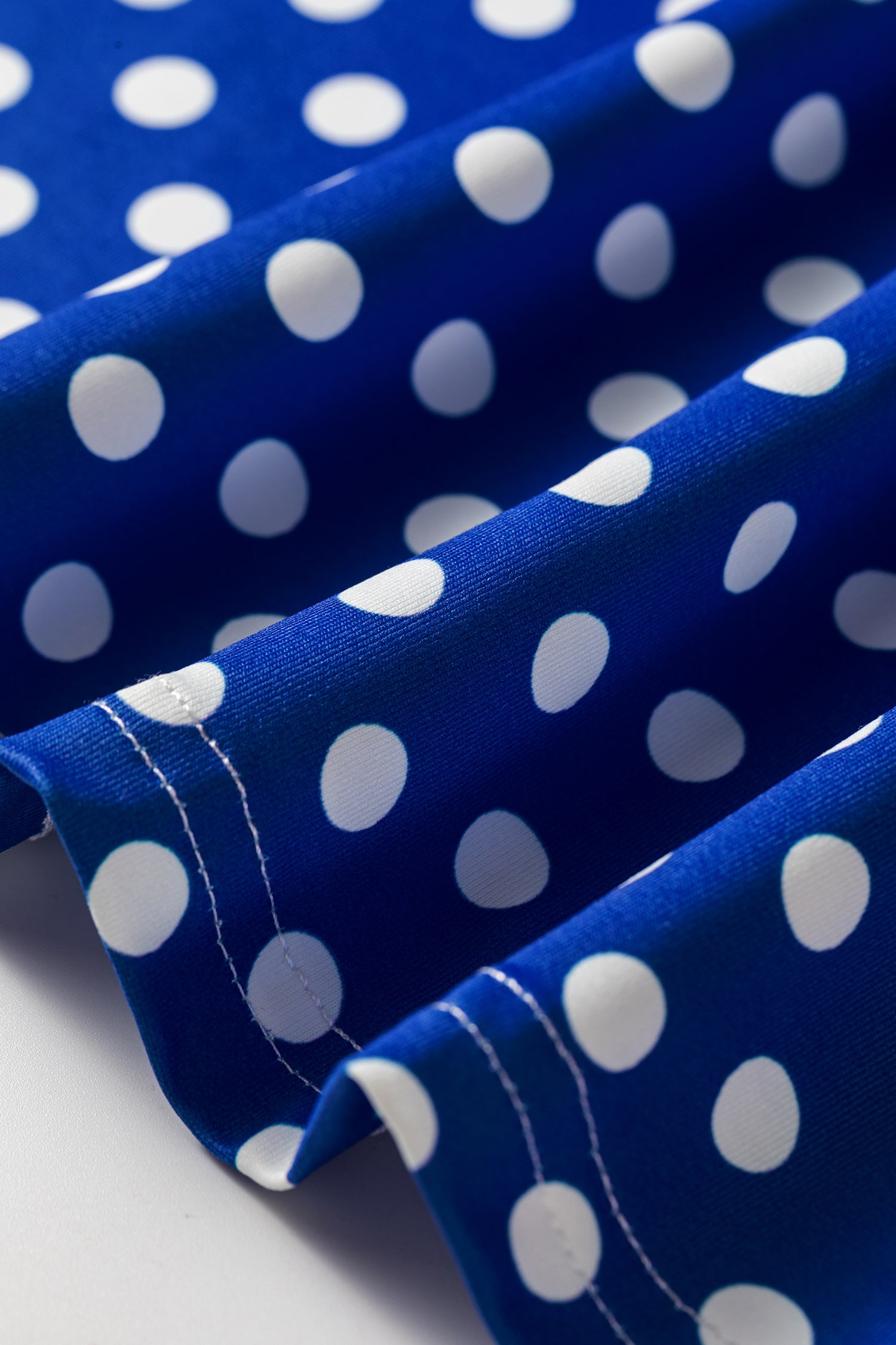 Blue Polka Dot Print Slim Tank Loose Pants 2pcs Outfit