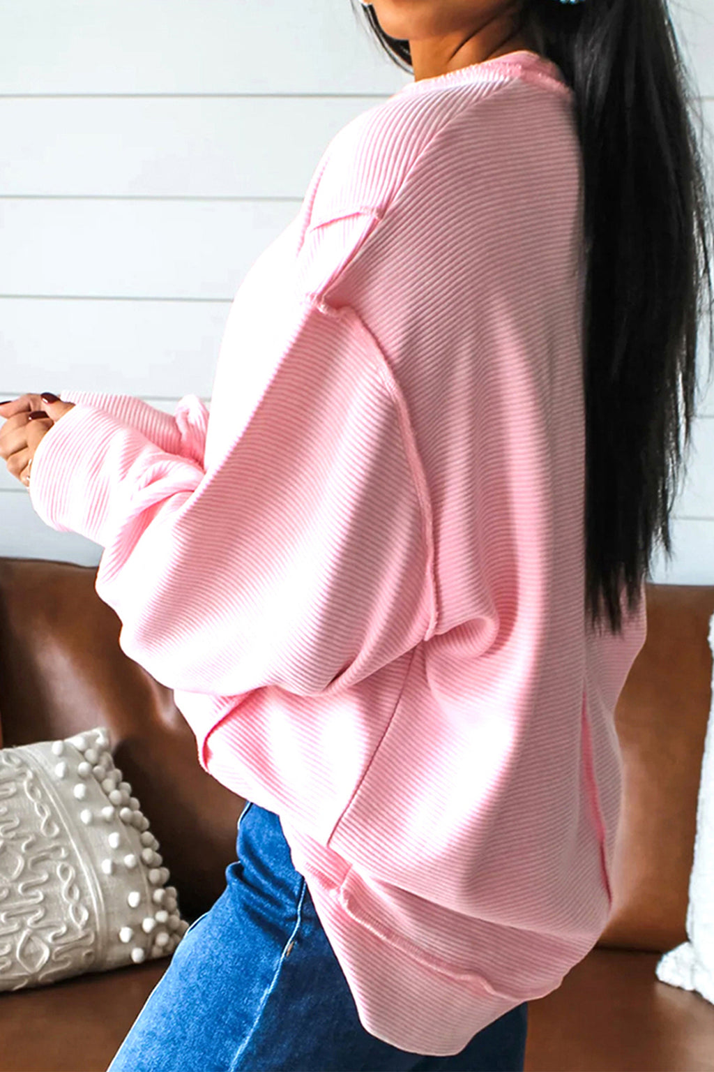 Pink you are so loved Bow Embroidered Graphic Pullover Top