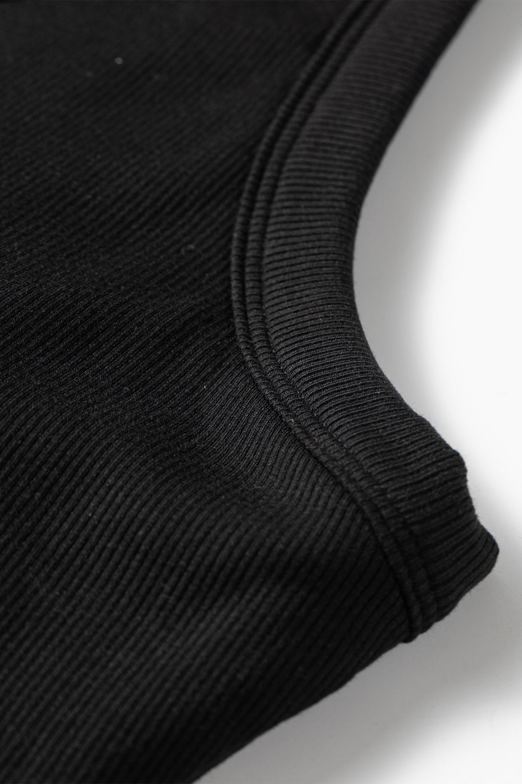 Black Slim Ribbed Padded Tank Top