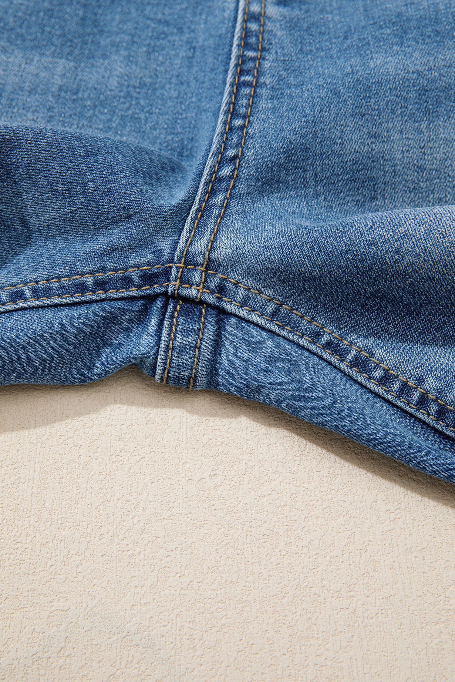 Acid Washed Straight Leg Full Length Casual Jeans