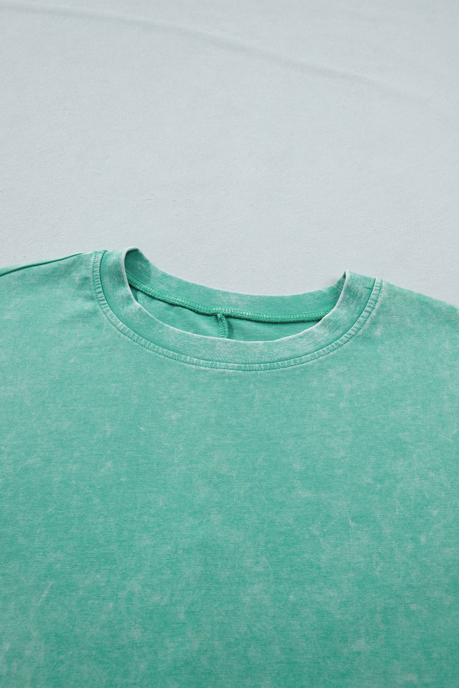Dark Grey Solid Color Cotton Mineral Washed Oversize Tee