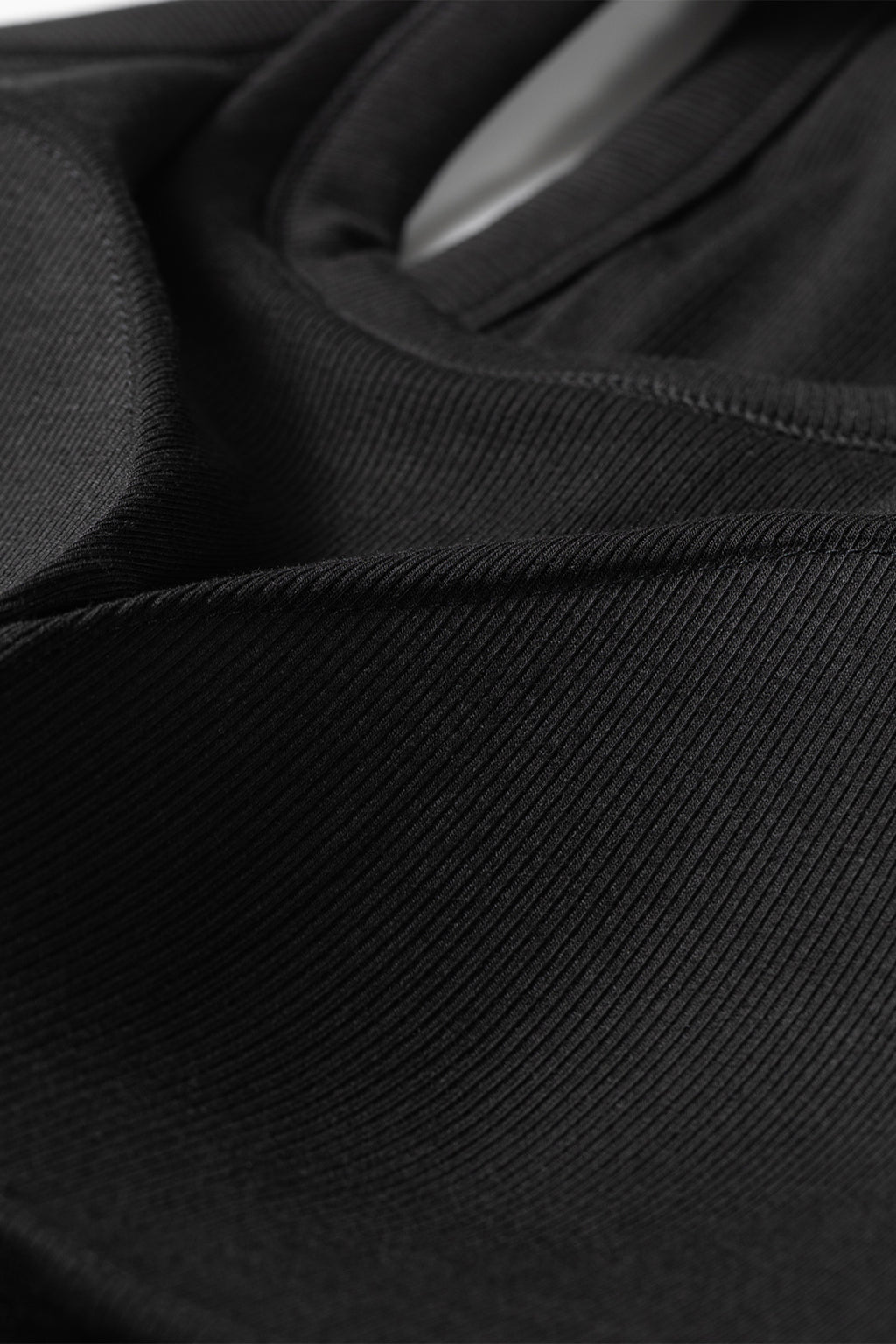 Black Slim Ribbed Padded Tank Top