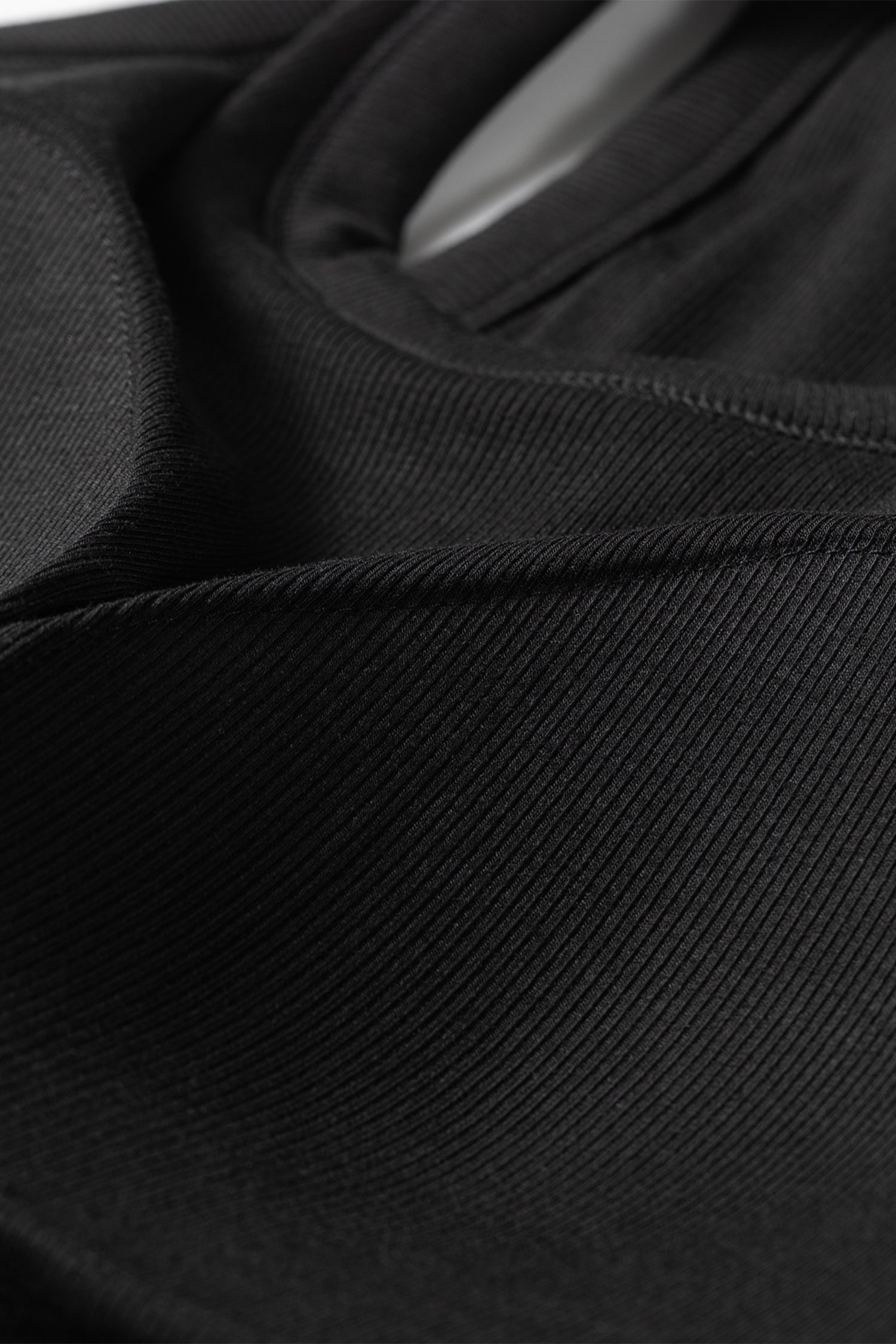 Black Slim Ribbed Padded Tank Top