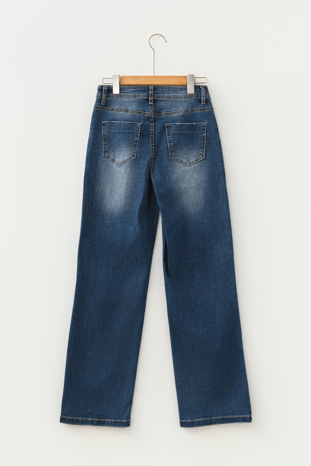 Ashleigh Blue Acid Washed Straight Leg Full Length Casual Jeans