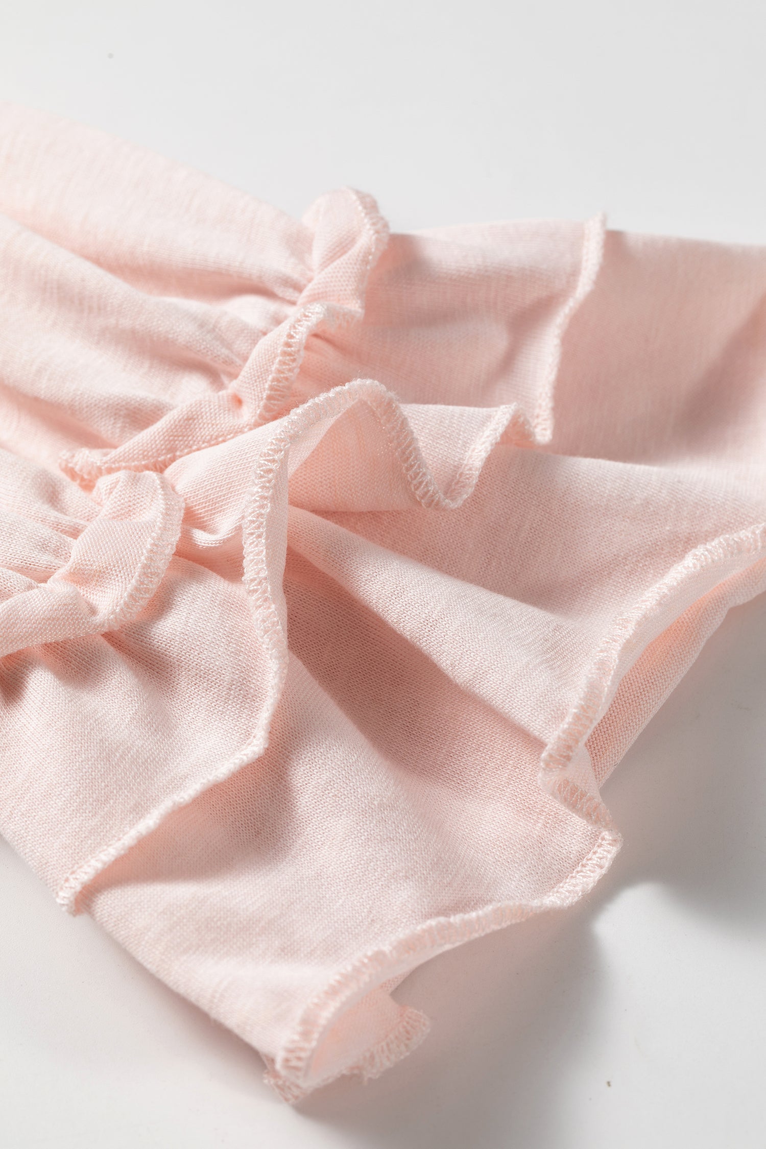 Gossamer Pink Ruffle Sleeve Long Sleeve Loose Pullover Top