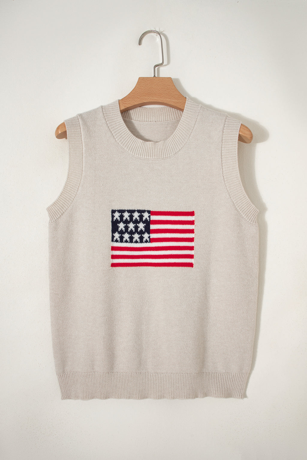 Parchment American Flag Sleeveless Sweater
