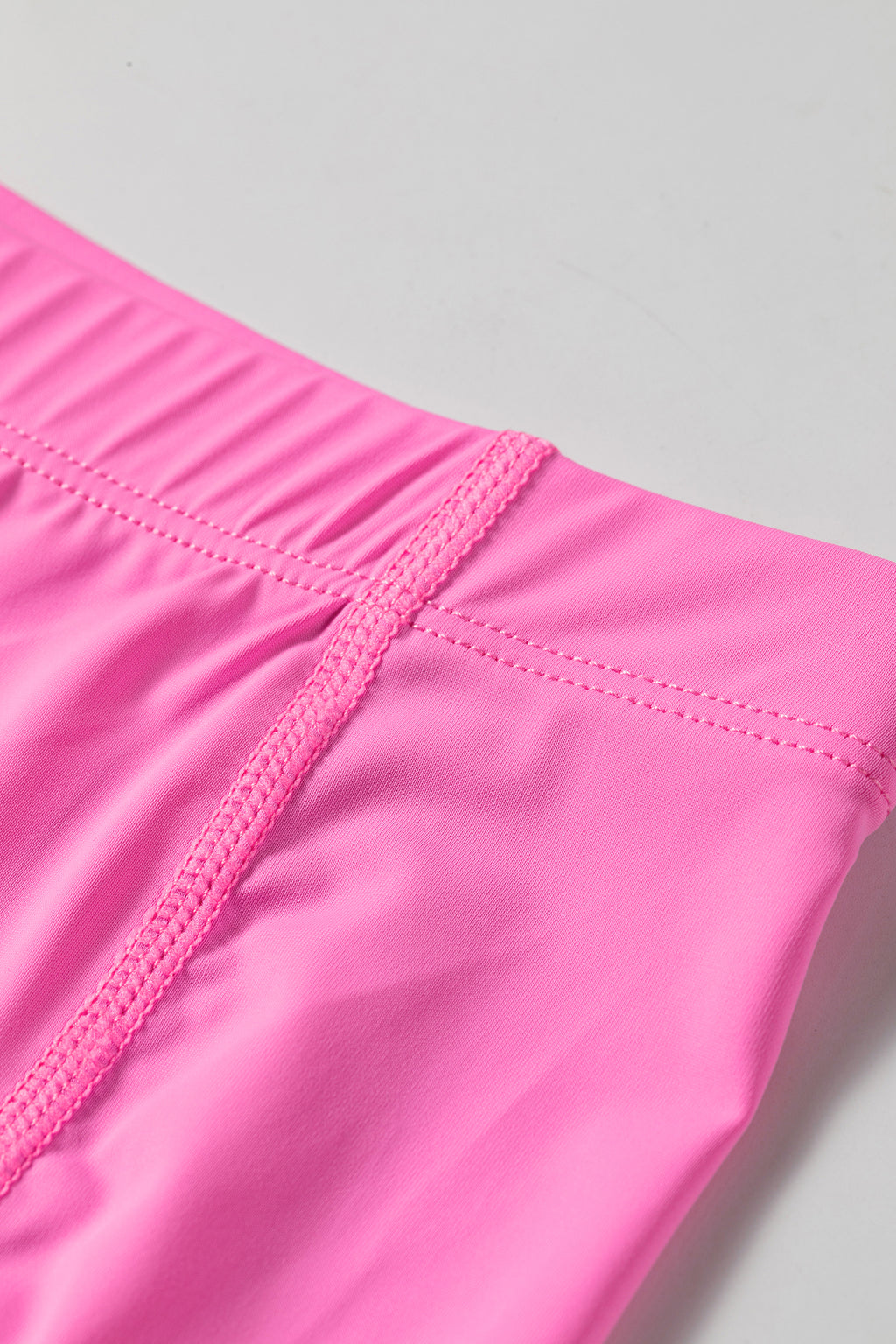 Bright Pink Solid Color Tunic Tank Dress Athletic Shorts Two Piece Set